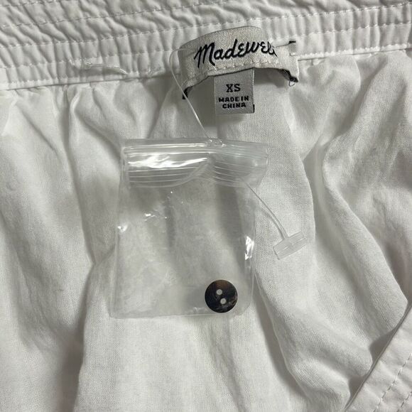 Madewell Nisha Poplin Mini‎ Dress White Cotton Square Neck Boho Cottage NWOT XS - Picture 7 of 10